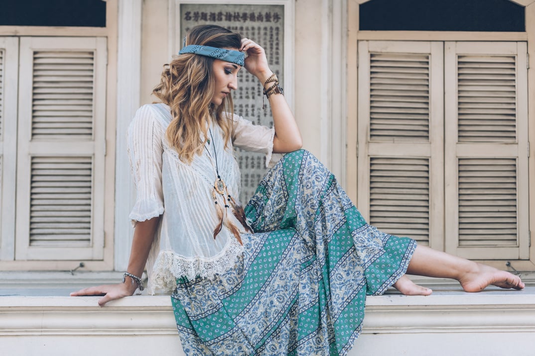 Girl Wearing Boho Chic Clothing